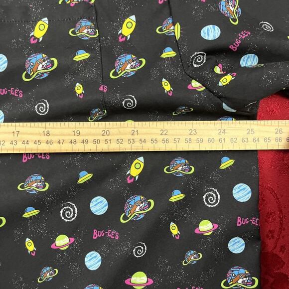 Buc-ees Space Camp Shirt Mens 2XL Black UFO Space Ships Planets Button - Picture 5 of 8